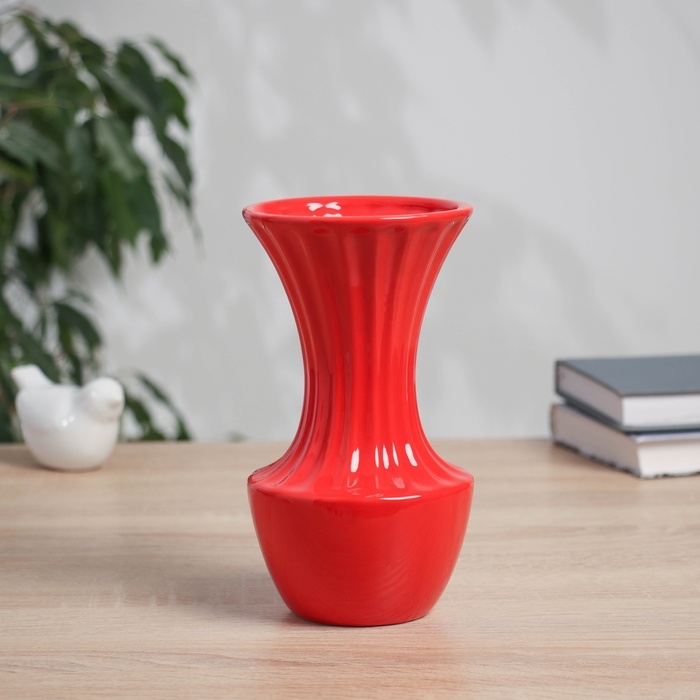 Ваза керамика настольная Ваза керамика настольная "Тьяго" феерия, 18х8,5 см, красный