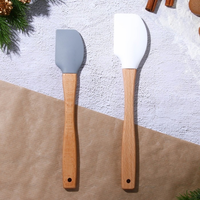 Новый год. Набор силиконовых лопаток «Новогоднего настроения», 2 шт в наборе (26х5 см, 23.3х4.3 см) Новый год. Набор силиконовых лопаток «Новогоднего настроения», 2 шт в наборе (26х5 см, 23.3х4.3 см)