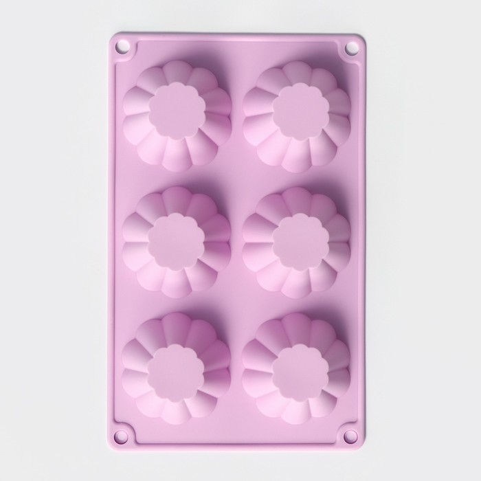 Форма для выпечки Доляна «Сладости. Пудинг», силикон, 29,5×17,5 см, 6 ячеек (7,7×4 см), цвет МИКС Форма для выпечки Доляна «Сладости. Пудинг», силикон, 29,5×17,5 см, 6 ячеек (7,7×4 см), цвет МИКС