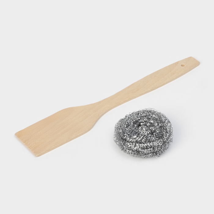 Сковорода блинная чугунная Wild Kitchen, d=22 см, лопатка и губка в комплекте Сковорода блинная чугунная Wild Kitchen, d=22 см, лопатка и губка в комплекте