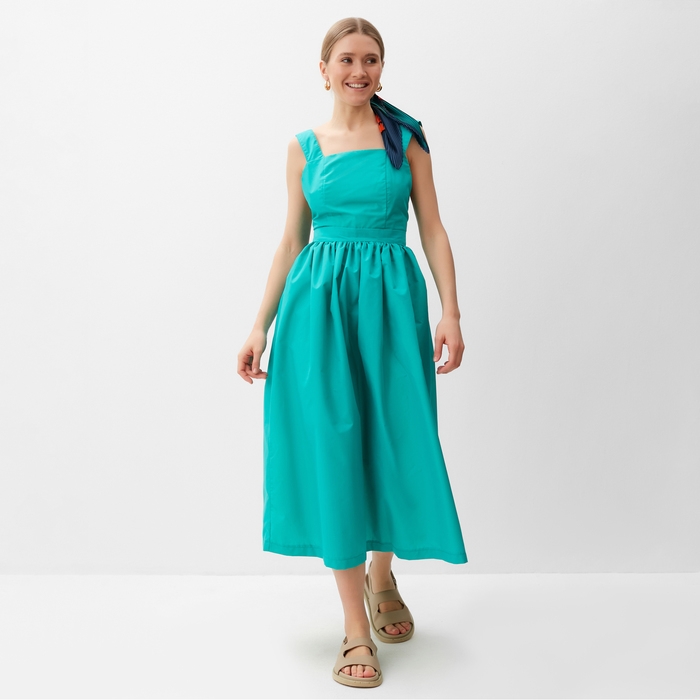 Платье женское MINAKU: Casual Collection цвет бирюзовый, р-р 48 Платье женское MINAKU: Casual Collection цвет бирюзовый, р-р 48