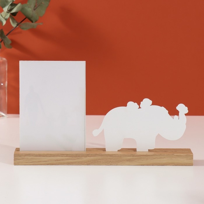 Фоторамка дерево, акрил 10х15 см  Фоторамка дерево, акрил 10х15 см "Носорог с птичками" 4х27,3х14 см