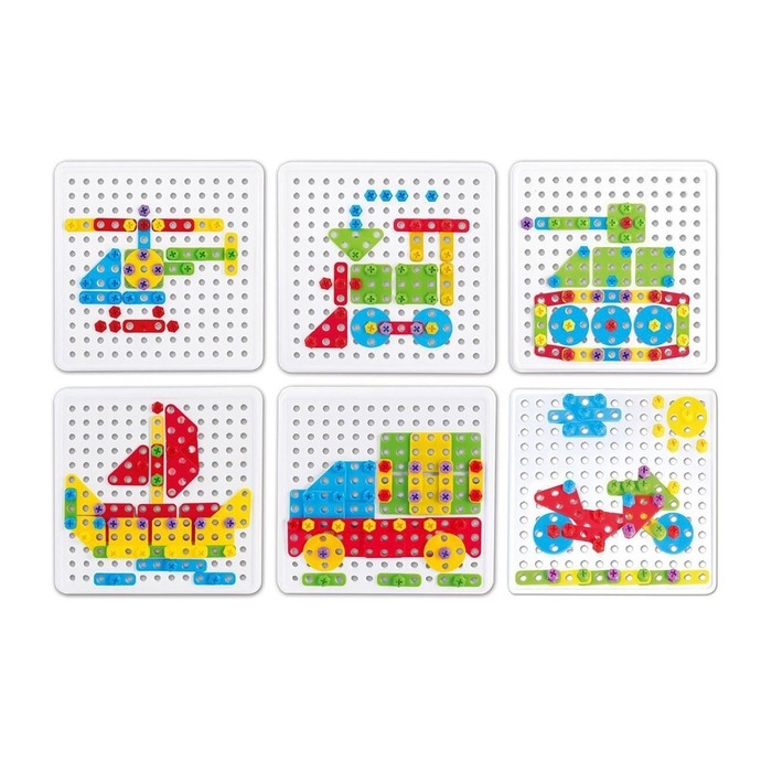 Конструктор «Болтовая мозаика: Транспорт», с отвёрткой и основанием, 96 деталей Конструктор «Болтовая мозаика: Транспорт», с отвёрткой и основанием, 96 деталей