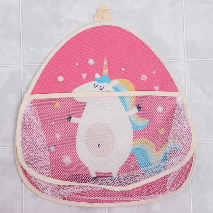 Сетка для хранения игрушек в ванной с петелькой «Единорожка» Сетка для хранения игрушек в ванной с петелькой «Единорожка»