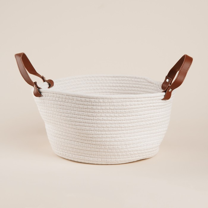 Корзина для хранения SL Home «Луиза», плетёная ручной работы, 33×33×16 см, цвет белый