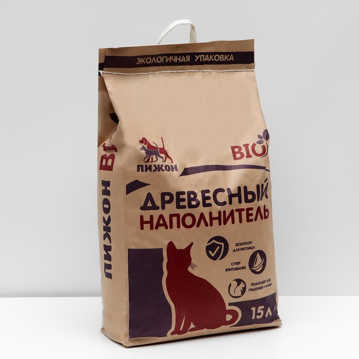 Наполнитель древесный Наполнитель древесный "Пижон" Bio, 15 л