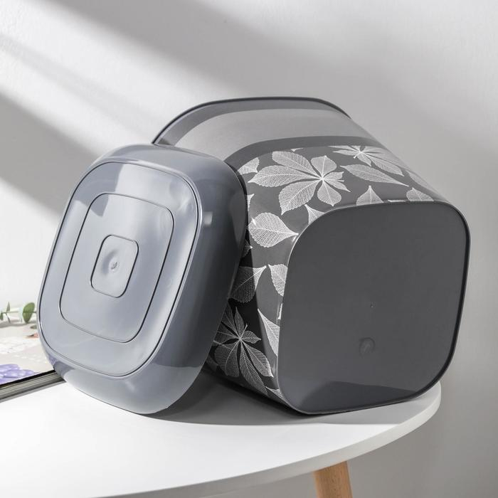 Горшок с поддоном «Листопад», 9,8 л, цвет тёмно-серый Горшок с поддоном «Листопад», 9,8 л, цвет тёмно-серый