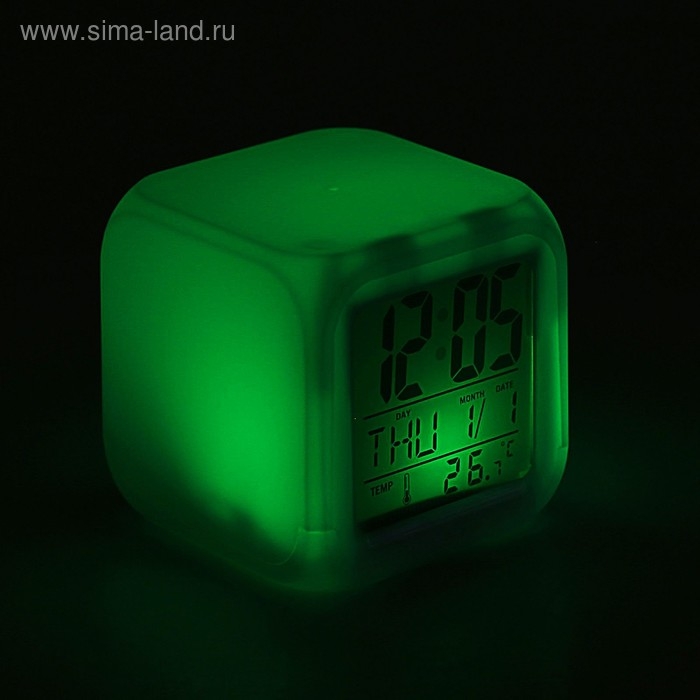 Часы - будильник Luazon LB-03, дата, температура, белый Часы - будильник Luazon LB-03, дата, температура, белый