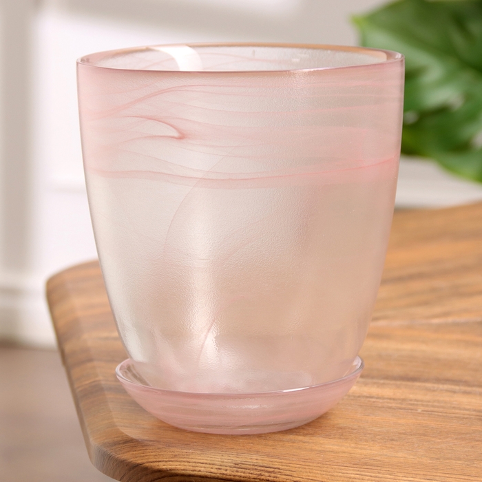 Горшок цветочный с поддоном Горшок цветочный с поддоном "Гармония", розовый 1 л