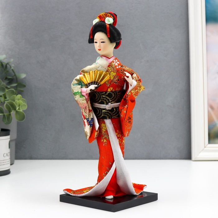 Кукла коллекционная  Кукла коллекционная "Гейша с веером" МИКС 27х9,5х9,5 см