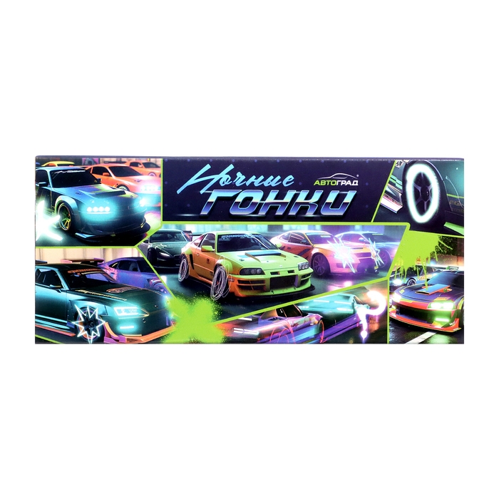 Машина металлическая «Ночные гонки», инерционная, 1:32, открываются двери, звуковые и световые эффекты, цвет чёрный