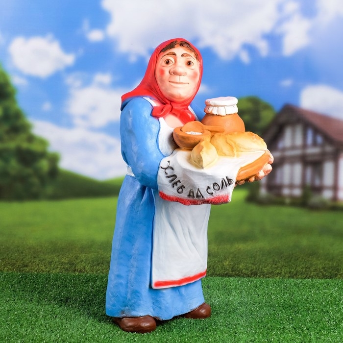 Садовая фигура  Садовая фигура "Бабка "Хлеб да соль!" 53х23х32см
