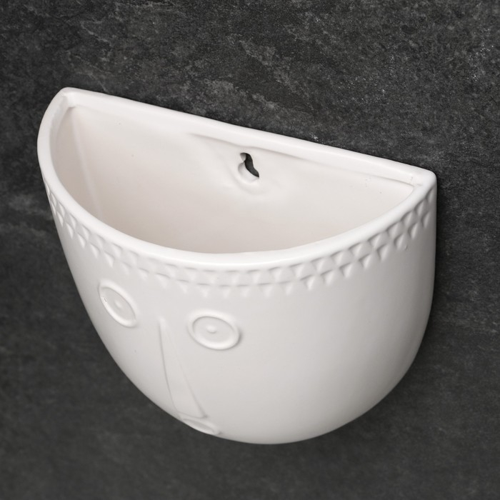 Кашпо подвесное Кашпо подвесное "Силуэт" белое, 17х7см