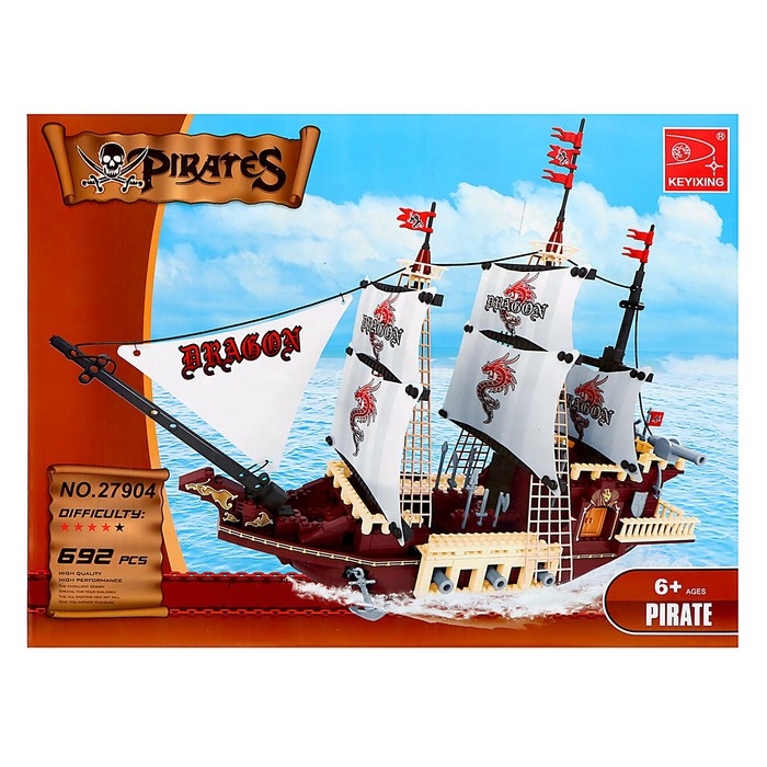 Конструктор Пираты «Дракон с тихого моря», 692 детали Конструктор Пираты «Дракон с тихого моря», 692 детали