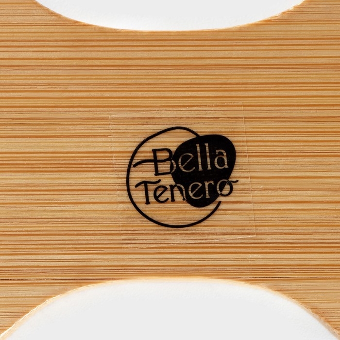 Салфетница керамическая на бамбуковой подставке BellaTenero, 14×7×10 см, цвет белый Салфетница керамическая на бамбуковой подставке BellaTenero, 14×7×10 см, цвет белый