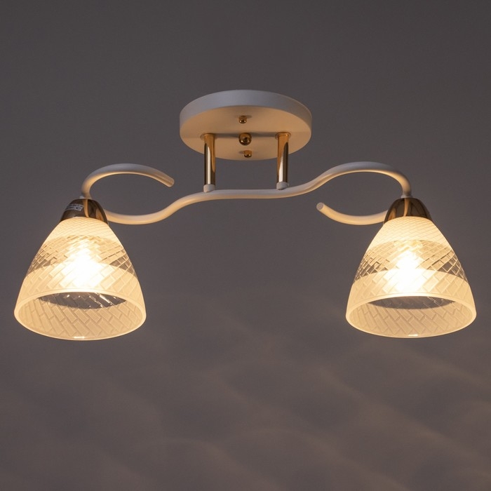 Люстра Люстра "Линда" 2х60Вт Е27 Белый, золото 47х16х23см