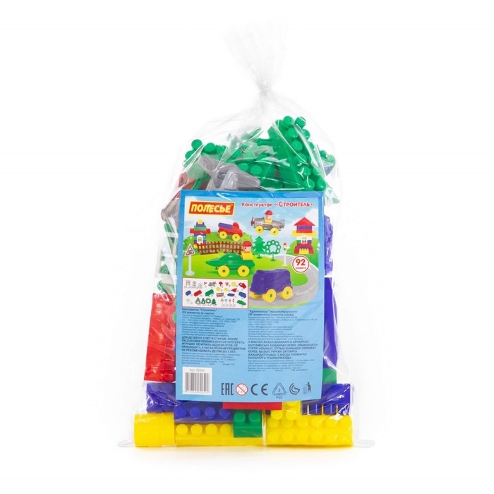 Конструктор «Строитель», 92 элемента, в пакете Конструктор «Строитель», 92 элемента, в пакете
