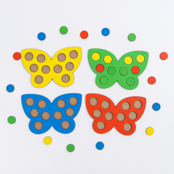 Мозаика «Бабочки», 4 бабочки, 40 кружков d= 2 см Мозаика «Бабочки», 4 бабочки, 40 кружков d= 2 см