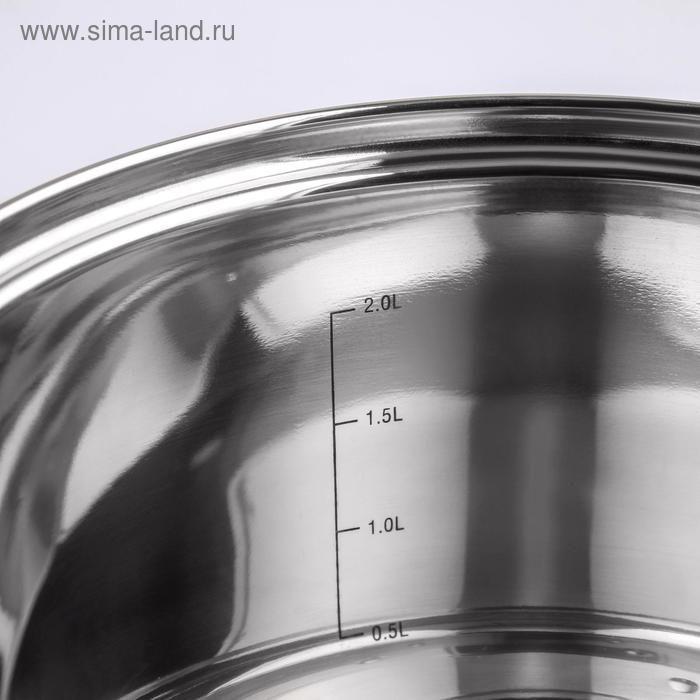 Набор кастрюль «Элис», 3 предмета: 1,8 л, 2,5 л, 3,5 л, стеклянные крышки, индукция Набор кастрюль «Элис», 3 предмета: 1,8 л, 2,5 л, 3,5 л, стеклянные крышки, индукция