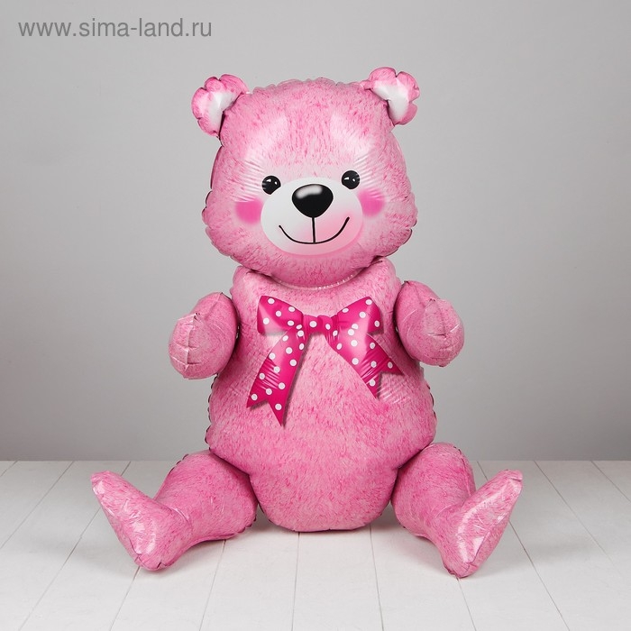Шар фольгированный 36" &laquo;Мишка&raquo;, цвет розовый, под воздух