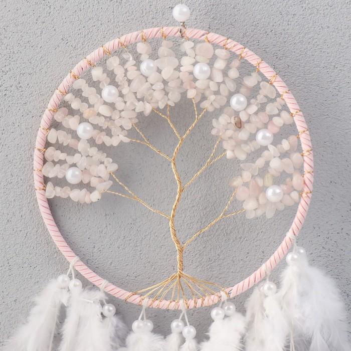 Ловец снов Ловец снов "Дерево с жемчугом" бело-розовый d=16 см 65х16 см МИКС