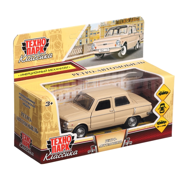 Машина металлическая «Запорожец», инерция, 12 см, бежевый Машина металлическая «Запорожец», инерция, 12 см, бежевый