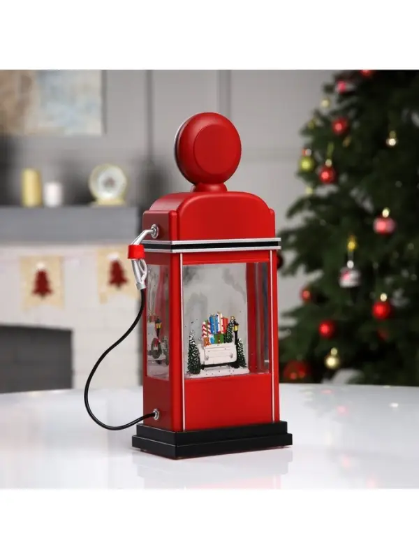 Светодиодная фигура &laquo;Бензоколонка&raquo; 11.5&times;28&times;7.5 см, пластик, от батареек ААх3, USB, свечение тёплое белое