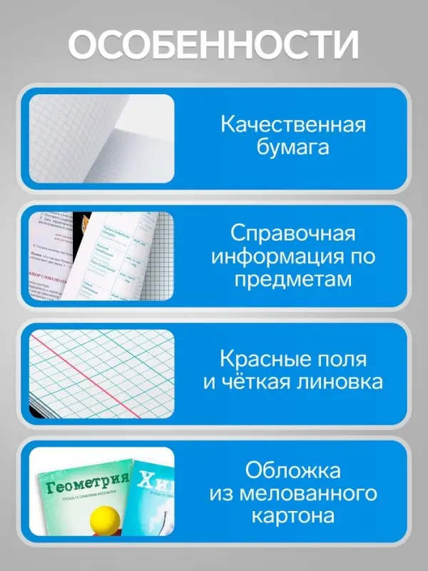 Набор предметных тетрадей Сalligrata &laquo;Предметы&raquo;, 10 предметов, 36 листов, со справочным материалом, обложка из мелованного картона