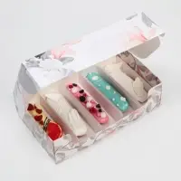 Коробка для эклеров, кондитерская упаковка, 5 вкладышей, Present, 25.2&times;15&times;7 см