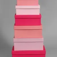 Набор подарочных коробок 6 в 1 &laquo;Нежность&raquo;, розовые оттенки, 30.5&times;20&times;13 см - 19&times;13&times;8 см