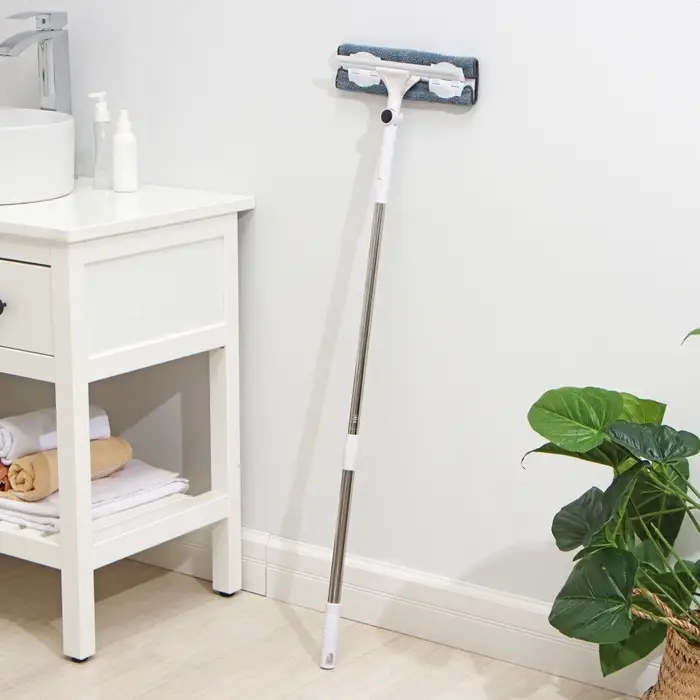 Окномойка бабочка, стальная телескопическая ручка, микрофибра, поворот на 180&deg;, 27&times;7&times;114(137) см