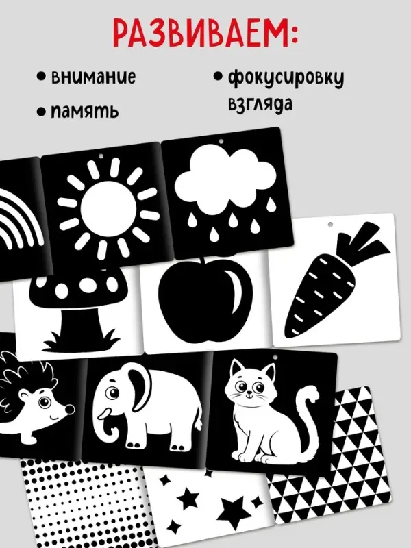 Книжки - гармошки картонные детские &laquo;Смотри, малыш!&raquo;, набор 6 шт.