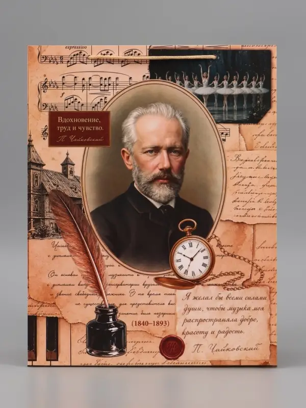 Пакет подарочный &laquo;Чайковский&raquo;, 31&times;40&times;11.5 см