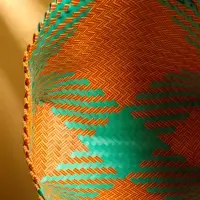 Сумка плетёная, 30×15×35 см, пластик, бирюзовый-жёлтая Сумка плетёная, 30×15×35 см, пластик, бирюзовый-жёлтая