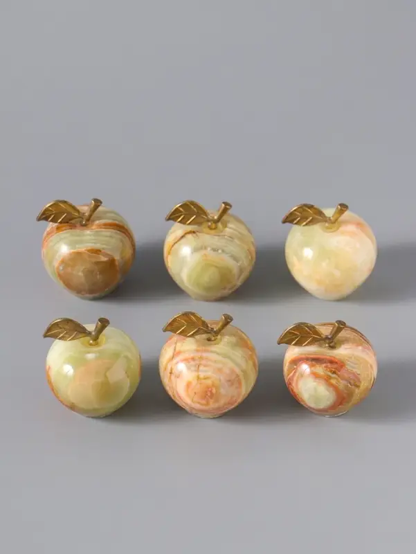 Сувенир &laquo;Яблоко&raquo;, 3,8 см,набор 6шт, оникс