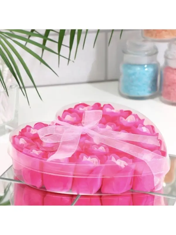 Мыльные розочки, розовая фуксия, набор 24 шт., в коробке