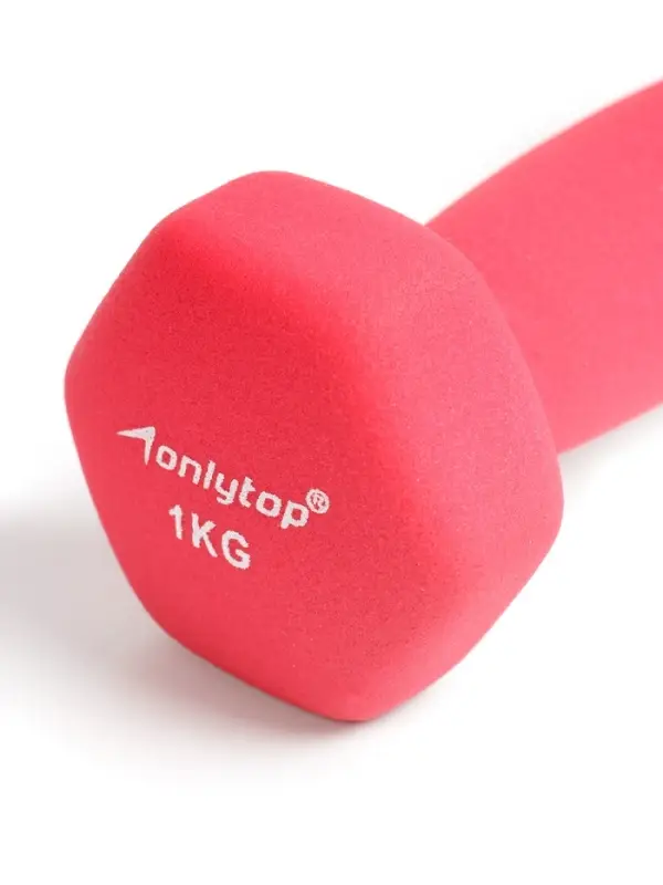 Гантель неопреновая ONLYTOP, 1 кг, цвет фуксия