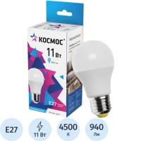 Лампа светодиодная Космос Экономик 11W E27 4500k нейтр.бел. ст.колба