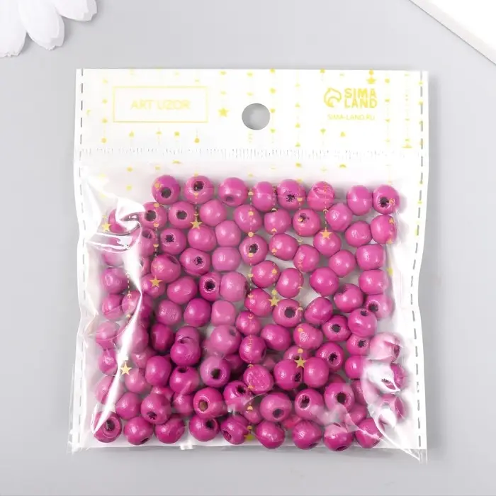 Бусины для творчества дерево Бусины для творчества дерево "Бронзовый фиолет" d-0,8 см, набор 20 гр