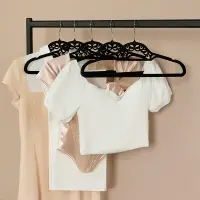 Вешалки для одежды тм VETTA, 4шт, 42см, с покрытием флок, цвет серый