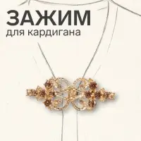 Зажим для кардигана &laquo;Ажур. Пика&raquo;, цвет золотой в золоте
