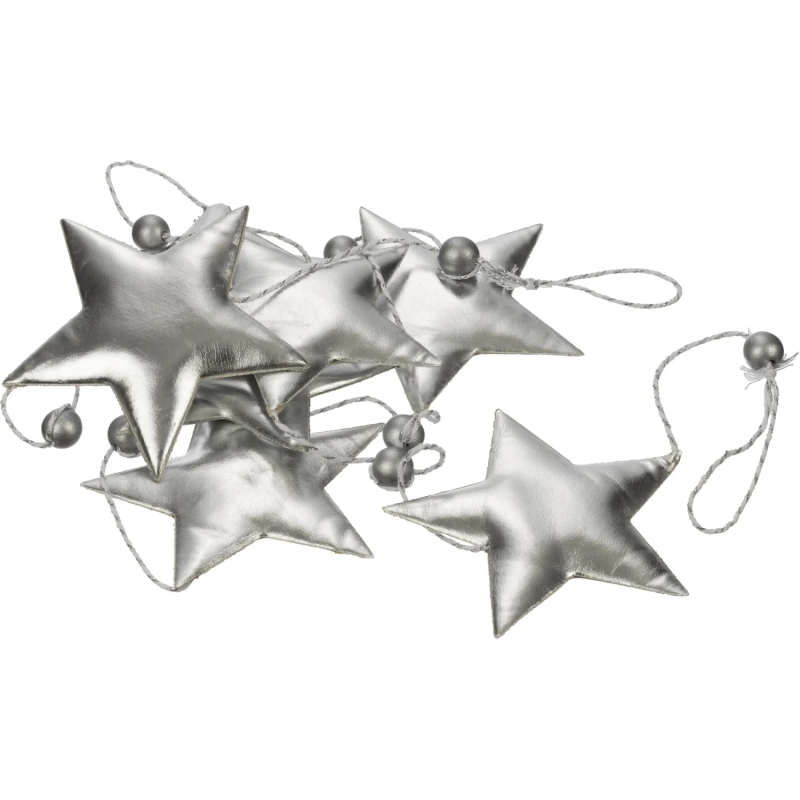 Бусы новогодние  Magic Time Серебристые звезды 170x1.5 см