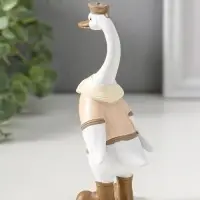 Сувенир полистоун "Гусь-морячок в бежевой рубашке" 14,5 см