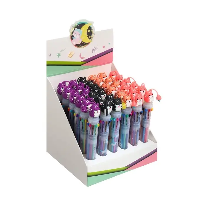 Ручка шариковая Calligrata &laquo;Зверушки&raquo;, автоматическая, 10-цветная, корпус с рисунком, МИКС