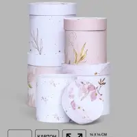Набор круглых подарочных коробок 5 в 1 &laquo;Нежный образ&raquo;, 20&times;20 -14&times;14 см