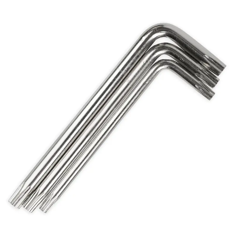 Набор ключей торцевых изогнутых TORX МИНИ с отверстием 8 предметов (T5-T20) AVS TXL-8H