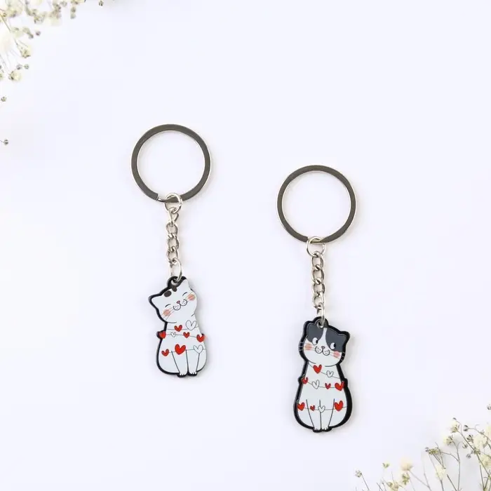 Брелок для ключей парный &laquo;ЗаМУРчательная любовь&raquo;, акриловый, 13.3&times;8