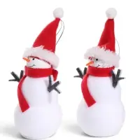 Игрушка на ёлку &laquo;Снеговичок в красном колпаке&raquo;, набор 2 шт., 13.5 см