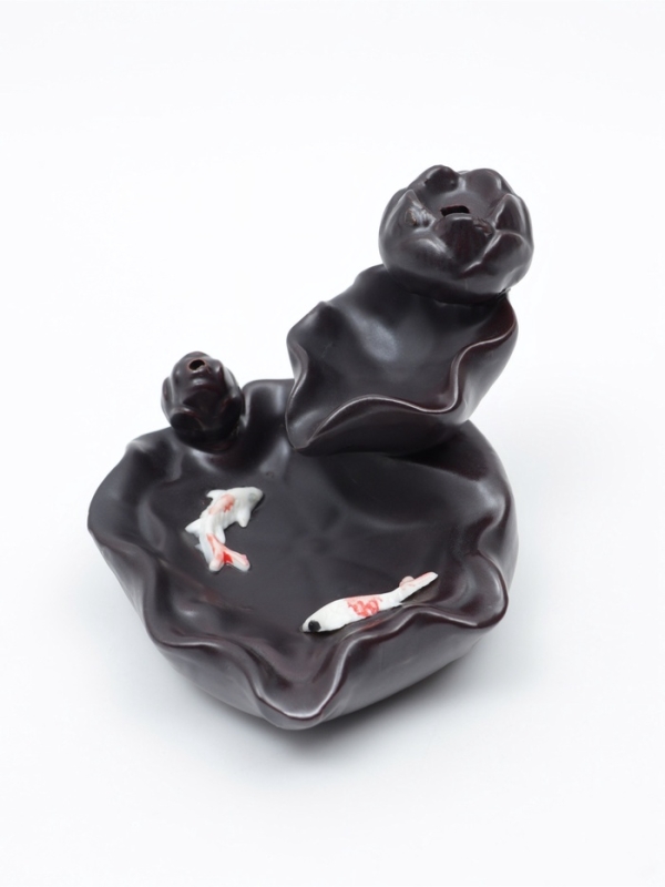 Подставка для благовоний TAKE IT EASY «Горное озеро с рыбками», набор благовоний конусы, стелющийся дым, 4.5×3.8×6см