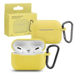 Чехол для AirPods Pro Hang Silicone Сase с карабином SL Yellow